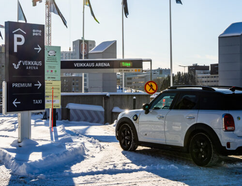 Pysäköi automaattisesti Veikkaus Arenalla Aimo-sovelluksella